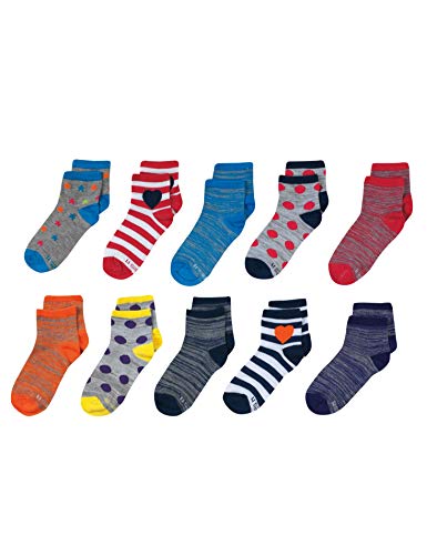 Hanes Girls' Fashion Ankle Socks (10 Pack), Assorted, Medium - Shoe Size: 10.5-4