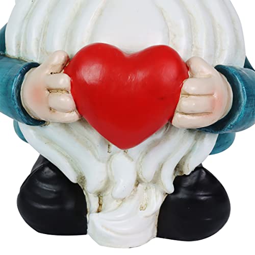 Exhart Garden Gnome, Solar Garden Gnome Statue With Heart, Led Rainbow Hat, Cute Outdoor Garden Decoration, 6 X 12.5 Inch #TOP4