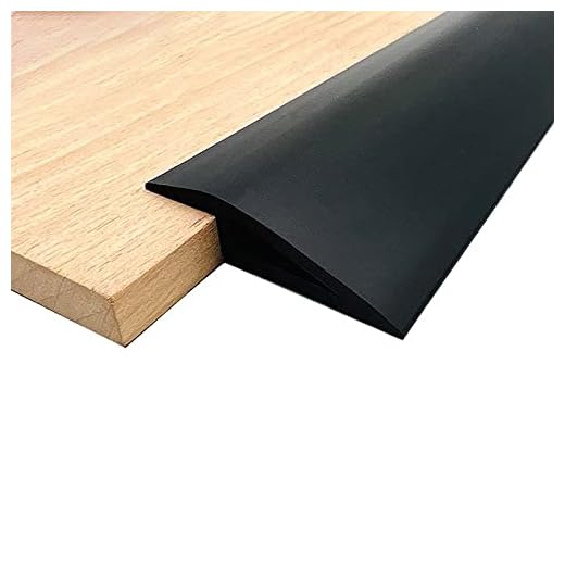Btstil Rubber Threshold Ramp, Self Adhesive Floor Transition Strip, Flooring Threshold Ramp Reducer, Door Strip Trim Bar for Carpet Threshold Transition (Black, 3M)