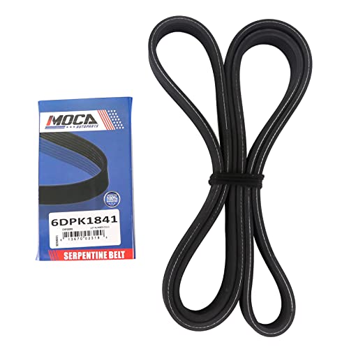 Image of MOCA EPDM 6DPK1841 Serpentine Belt Compatible with 01-02, 04 for Volvo S60 2.3L 2.4L & 99-02 /04 for Volvo V70 2.3L 2.4L & 00-04 for Volvo S40 1.9L & 2003-2004 for Volvo XC90 2.5L 2.9L