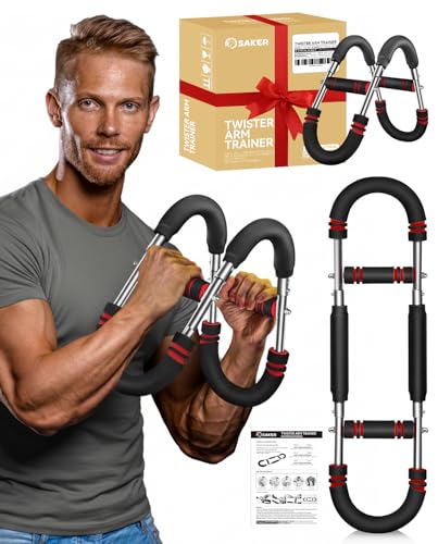 2026 New Saker Twister Arm Trainer, Adjustable Chest Workout Equipment,Forearm Strengthener, Arm Exercise Gift for Home Gym, for Men, Ideas for Fitness Enthusiasts (70-110lb)