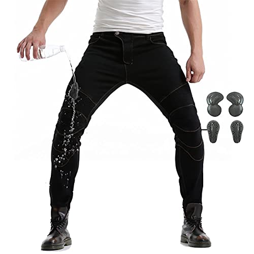 SHUOJIA Pantaloni da Motociclista da Uomo