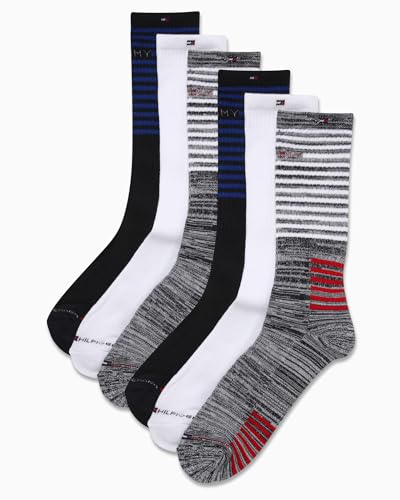 Tommy Hilfiger Men's Crew Socks - 6 Pack Performance Comfort Cushioned Athletic Socks - Breathable Crew Socks for Men (7-12)4