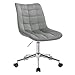 WOLTU 1x Silla de Escritorio Taburete de Trabajo Silla de Oficina Terciopelo con Ruedas Silla de Ordenador Silla Giratoria de Oficina Altura Ajustable Taburete de Trabajo Gris Claro BS76hgr