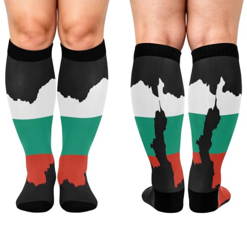 GuoChe Plus Size sports compression stockings Bulgaria National Pride Flag