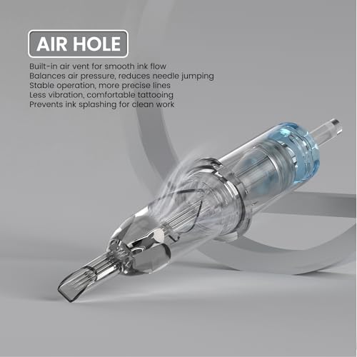 Image of Wormhole Tattoo Cartridge Needles 20PCS Disposable # 10 Round Magnum Tattoo Needle Compatible with Standard Tattoo Gun for Coloring on Curved Areas and Fine Filling for Small to Medium Areas (1015RM)