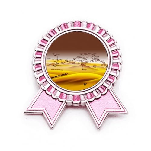 Broche chemin de la soie rose en métal taille M pour look unique