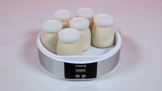 Bild 5 - H.Koenig Joghurtbereiter ELY120, Kapazität 12 x 160 ml, Programmierbar, LCD-Display, Edelstahlgehäuse, BPA-frei, Spülmaschinenfest, Automatische Abschaltung, 21,5 Watt Leistung
