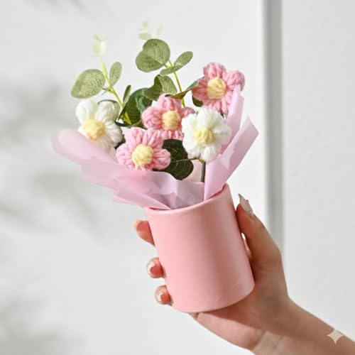 Image of VOLITO Personalised 1200ml Steel Insulated Tumbler with Straw | Personalized Tumbler + Crochet Flower Bouquet Gift for Birthdays, Weddings, Anniversaries - Gift for Women, Men, and Girls (AlmondTrek)