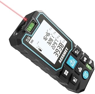 ACEGMET Laser Measure, 393ft/120m Laser Measurement Tool, Laser Measuring Tool with 2 Bubble Levels, LCD Backlit Display, IP54 Waterproof, Pythagorean Mode for Distance, Area, Volume