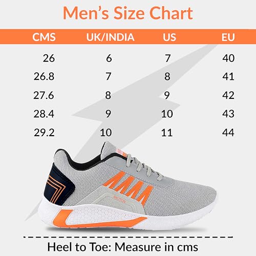 Image of BRUTON Sports Walking Shoes for Men | Soft Cushioned Insole, Slip-Resistance, Dynamic Feet Support, Arch Support & Shock Absorption