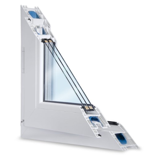 Preisvergleich Produktbild Fenster weiss 3-fach verglast 78x58 (BxH) kipp- und drehbar (DK-Rechts) als Maßanfertigung
