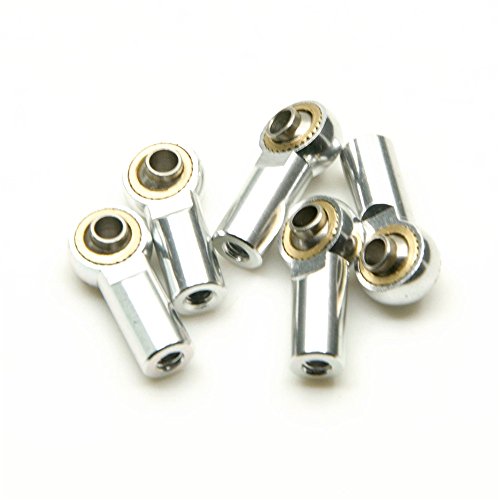 10Pcs M3 Aluminum Ball Head Holder Link Rod Ends Joint Linkage For 1/10 Rc Axial Scx10 F350 D90 Etc. Rc Crawler Accessories (Silver) #TOP5