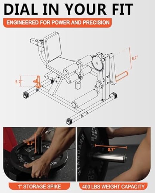 GMWD Leg Extension and Curl Machine, Lower Body Special Leg Machine, Adjustable Leg Exercise Bench with Plate Loaded, Leg Rotary Extension for Thigh, Home Gym Weight Machine