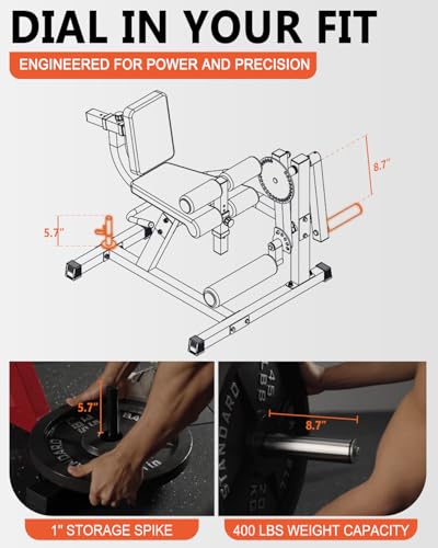 GMWD Leg Extension and Curl Machine, Lower Body Special Leg Machine, Adjustable Leg Exercise Bench with Plate Loaded, Leg Rotary Extension for Thigh, Home Gym Weight Machine