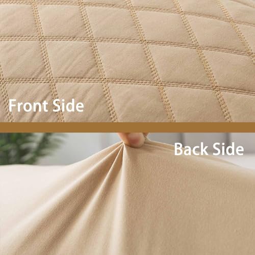 WhatsBedding Memory Foam Body Pillow for Adults, Long Pillow for Sleeping, Full Body Pillow for Bed - 20x54 inch, Dark Beige Quilted