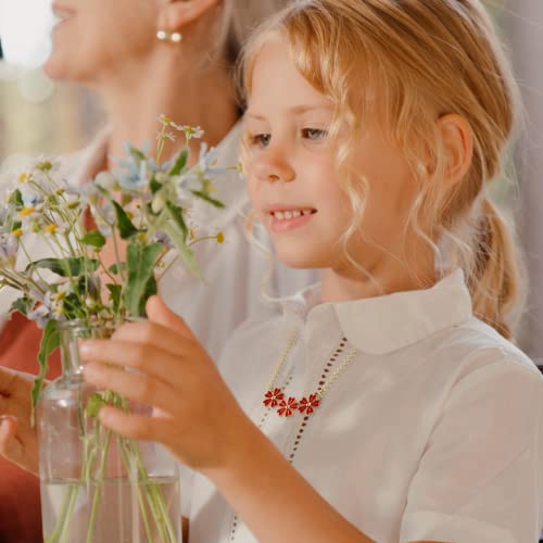 Happy Kisses Flower Girl Necklace - Wedding Gift from Bride - Flower Girl Gifts – Multiple Wedding Colors - Hypoallergenic 18K Silver - Adjustable Chain2