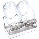 Sprouting Kit-2 Wide Mouth Quart Mason Jars with 304 Stainless Steel Screen Sprout Lids,Melamine Tra