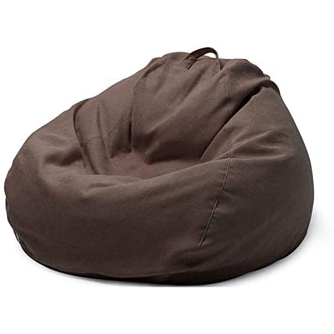 STTC Große Sitzsack Sitzkissen-Hülle, Sitzsack Außenbezug Premium Wechselbezug für birnenförmigen Sitzsack mit Reißverschluss, ohne Füllung,Braun,XXL Cover