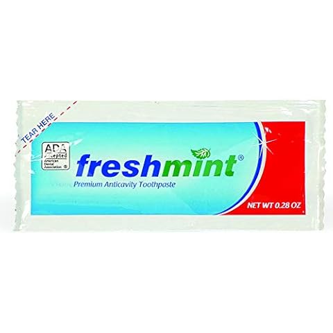 Freshmint® 250 Packets of 0.28 oz. Single use Premium Anticavity Fluoride Toothpaste Packet (ADA Accepted) Cover