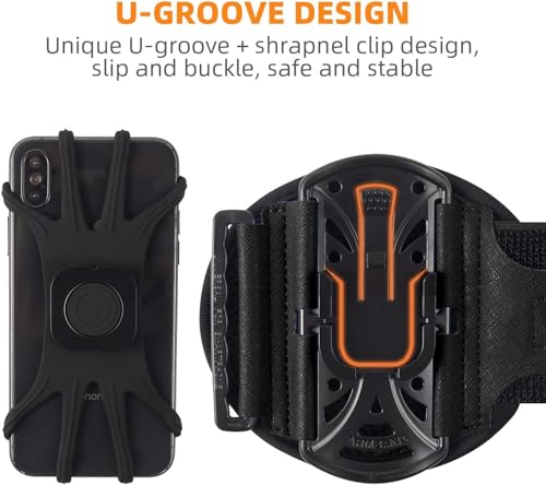 Loksengtech Wristband Phone Holder 360°Rotatable -Phone Armband Is Detachable -Running Phone Holder For 4''-6.5''Phones,For Sports,Exercise(Black)… thumb #4