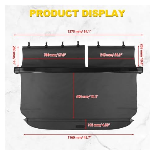 Cache-bagages pour Toyota RAV4 2006-2012 - Couverture de coffre rétractable noir