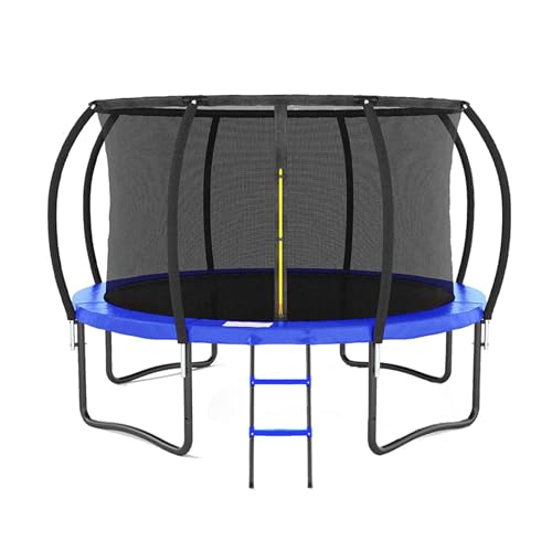 Trampolines, Toy LEVEL KIDS | Brincolines para Niños - Trampolín Azul de 12 Pies | Trampolines para Niños con Red de Seguridad para Exterior - Escalera y Estructura...