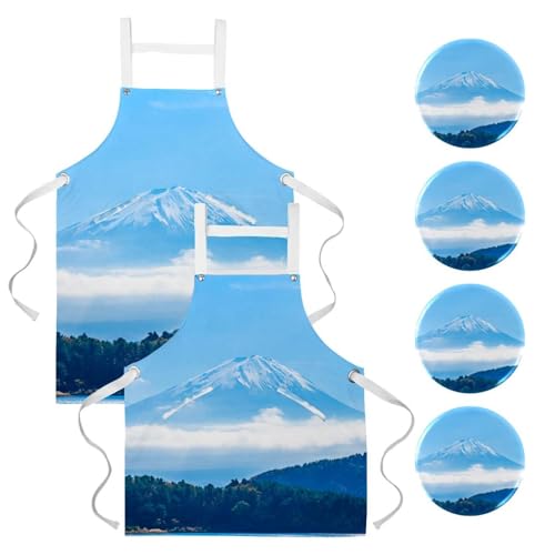 Tablier de cuisine paysage Mont Fuji pour protéger vos vêtements au travail