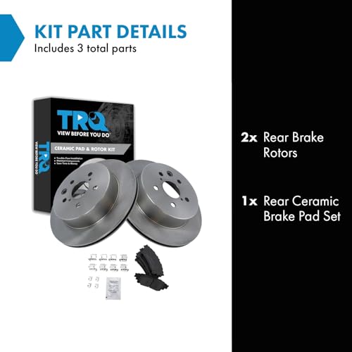 Image of TRQ Rear Brake Pad and Rotor Set Ceramic Compatible with 2014 Lexus IS250