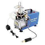 HOARLICN 1800W Kompressor, 50L Elektrische Hochdruck-Luftkompressorpumpe 300ba Hochdruckluftpumpe Drehzahl 2800r/min Schnelle Kühlgeschwindigkeit mit Hochdruckschlauch Ölbeobachtungsloch