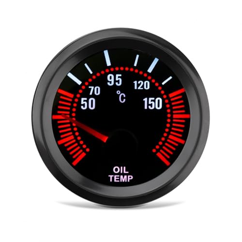 DriSentri Oil Temp Gauge, 52mm 12V 50-150 Degree Celsius Universal Mechanical Car Electrical Oil Temperature Gauge for Car/Boat/Truck/ATV