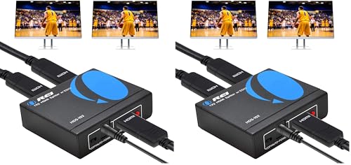 Image of OREI HDMI Splitter 1 in 2 Out - Ultra HD 4K @ 30Hz, HDCP, 3D & Full HD 1080P Support for Xbox, PS4, Blu-ray, HDTV - Adapter Included (Pack of 2)