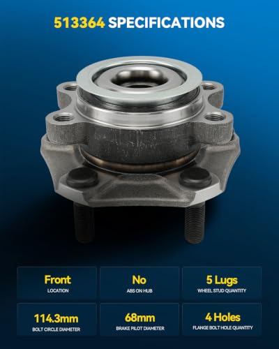 Image of PHILTOP 513364 x2 Front Wheel Hub Assembly for 13-19 Nissan Sentra, NV200