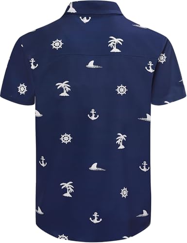 Men's Hawaiian Shirt Button Down Tropical Beach Short Sleeve Aloha Shirt4