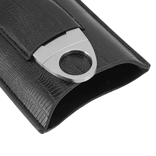 Estuche para puros de cuero evita daños en viaje con forro de cedro y cortador 5