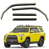 Deejecsun in-Channel Window Rain Guards Fit for Toyota 4Runner 2010-2024 Extra Durable Window Deflectors Vent Visors Shades Exterior Car Accessories Visors Rain Guards - 4 pcs