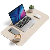 YISH Tappetino Scrivania Sottomano in Similpelle PU, 80x40 cm Tappetino Mouse, Impermeabile, Desk Mat per Laptop/Tastiera/Mouse, per L'ufficio e la Casa (Beige)