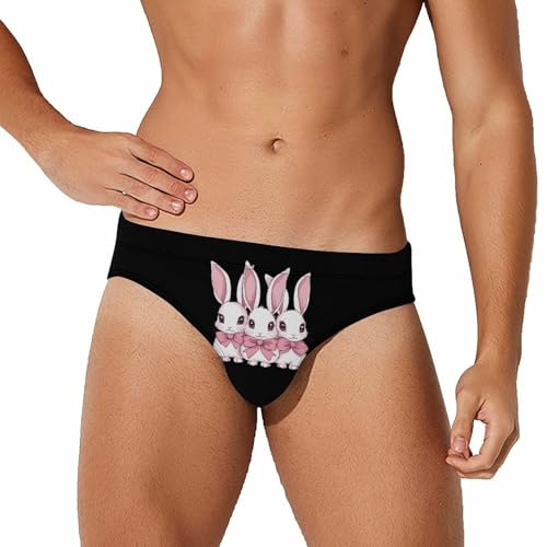 Rabbits Bow Men's Swim Trunks Briefs Swimsuit Swimwear Bathing for Underwear Beach