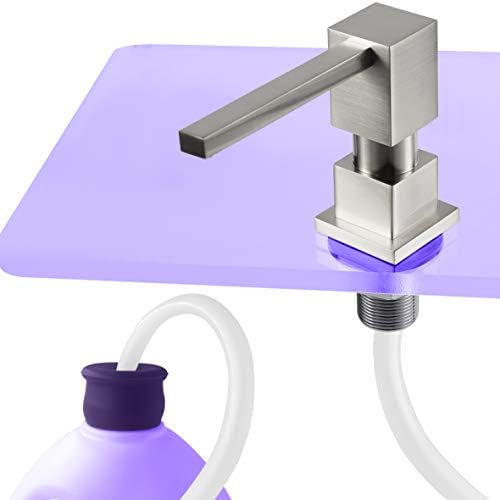 Soap Dispenser Pump For Kitchen Sink – Brushed Nickel, With 47 Silicone Tube To Connect Large Soap Bottles H 692697