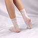 MarJunSep Lace Ankle Socks for Women Teen Girls Cute Elegent Mesh Fishnet Ankle Crew Socks Sexy Fashion (US, Alpha, One Size, Regular, Regular, Set of 6 Pairs White)