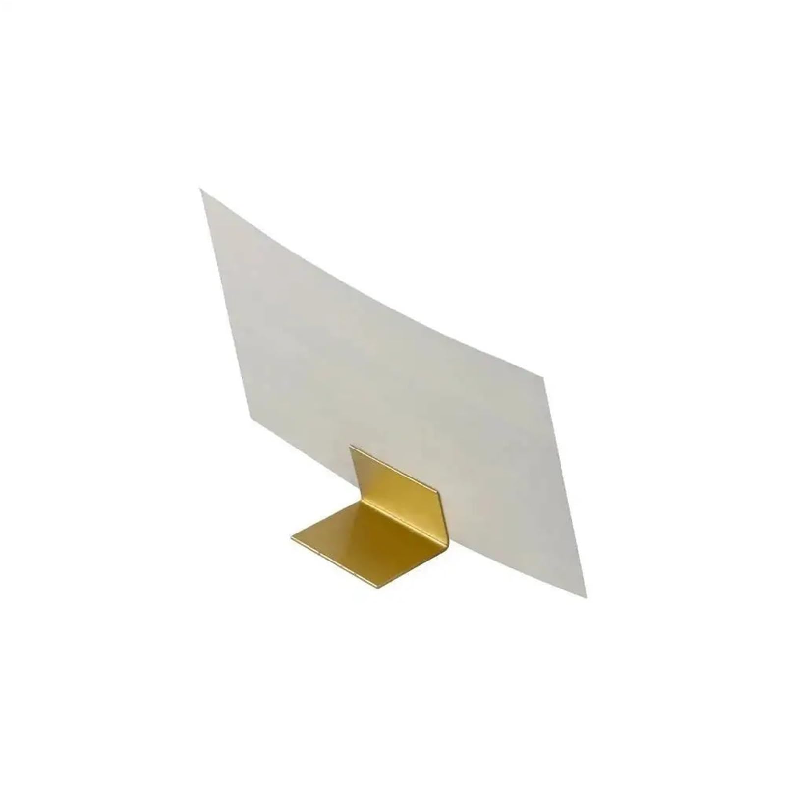 GOXQIT 10PCS Place Card Holders Copper Table Number Stands Wedding Sign Elegant Message Name L Slant Display Stand For Party