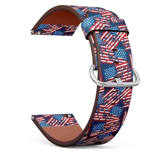Bracelet de montre de rechange 18 mm en cuir look USA pour votre garde-temps quotidien