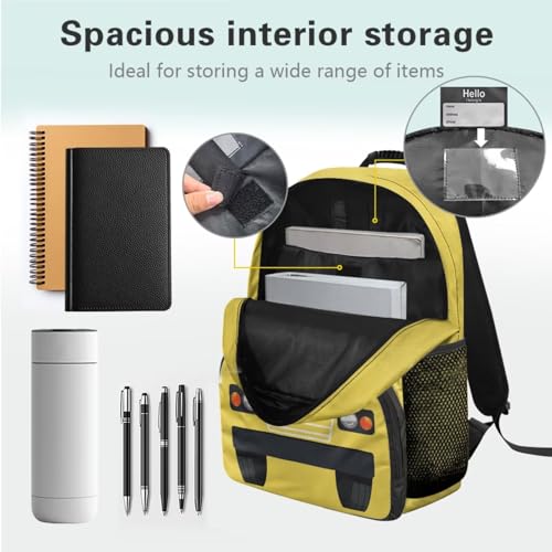 School Bus Backpack for Toddler Boys Kids School Bags for Boys 4 To 6 Lightweight 4 Pcs Kids Bookbag and Lunch Box Set for Students Back to School Gifts3