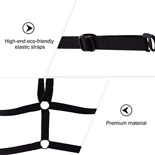 EXCEART — Cinta Punk feminina, sutiã de gaiola, arnês para o corpo, preto, elástico, lingerie para m