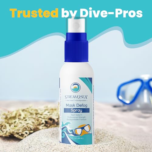 Image of STREAM 2 SEA Reef Safe Anti-Fog Spray for Swim Goggles, Snorkel, Scuba & Ski Masks - Defogger for Diving, Snorkeling - 2Fl Oz