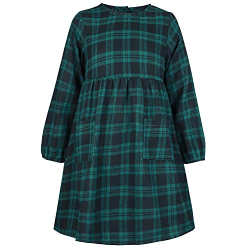 AGQT Christmas Plaid Dress for Girls Long Sleeve Round Neck Winter Shirt Dress Size 2-14T4