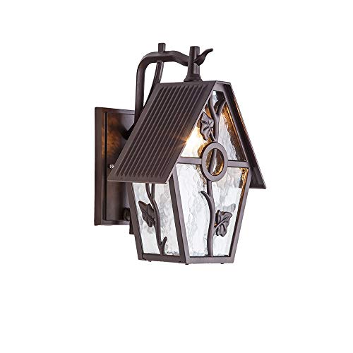 Lumière murale extérieure en aluminium rust et verre de haute résistance style rétro