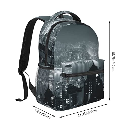 Grand sac à dos décontracté noir taille unique avec compartiment ordinateur