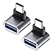 Produktbild GELRHONR 90 Grad USB C auf USB 3,1 OTG Adapter, rechtwinkliger Typ C Stecker auf USB Buchse Adapter, 100W Schnellladung 10G Datenübertragung für Smartphone, Tablet, Laptop-2Pack