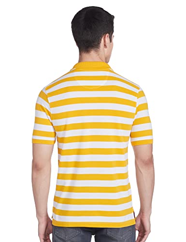Image of Parx Men's Cotton Polyester Blend Jacquard Pattern Regular Fit Rib Collar Polo Neck Half Sleeve Casual T-Shirt